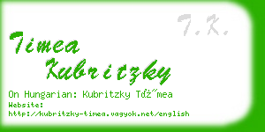 timea kubritzky business card